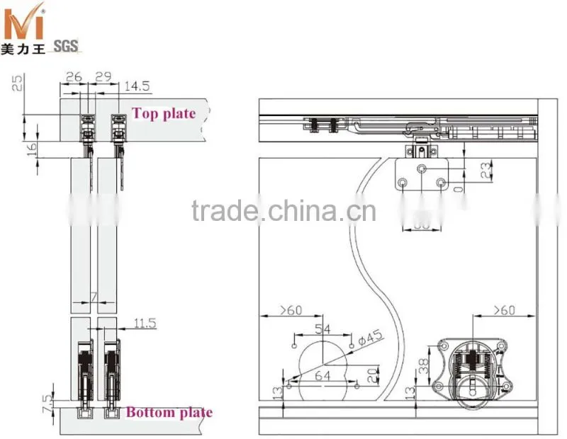 Soft Closing Sliding Wardrobe Door System Sliding Closet Door Roller Fittings