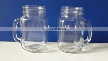 Colorful glass bottle with handle