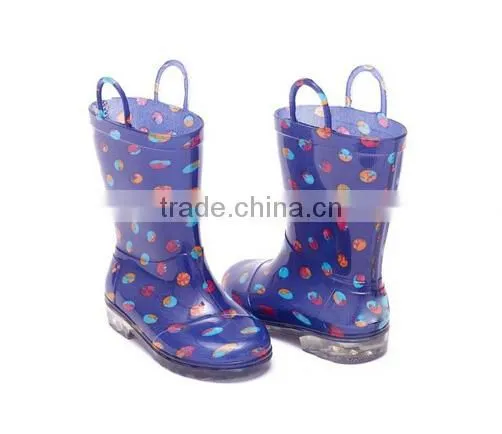 Boys Clear PVC Rain Boots With Handle