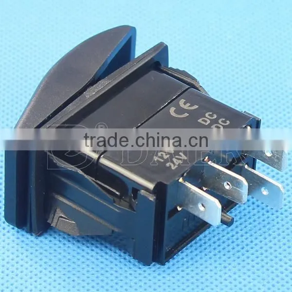 4 Blade Pins Laser Etched Rocker Switch With Red Lamp