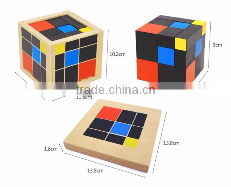 Preschool Training Learning Toys Montessori Trinomial Cube Math education