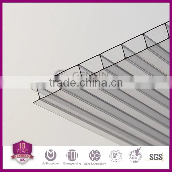 2100*5800/11800mm 100% virgin material 8mm pc hollow sun sheet