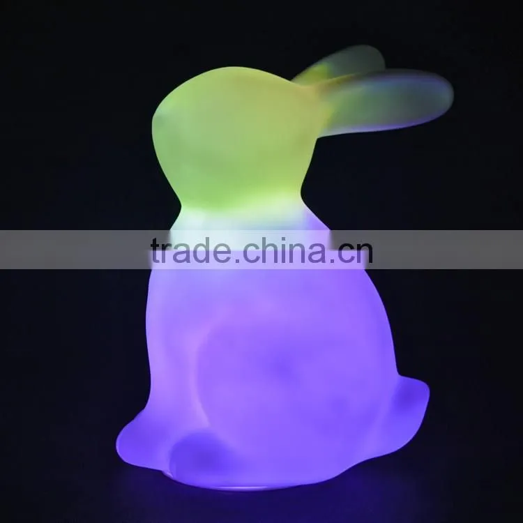 LED multi-colour change rabbit shaped night light for whole sale