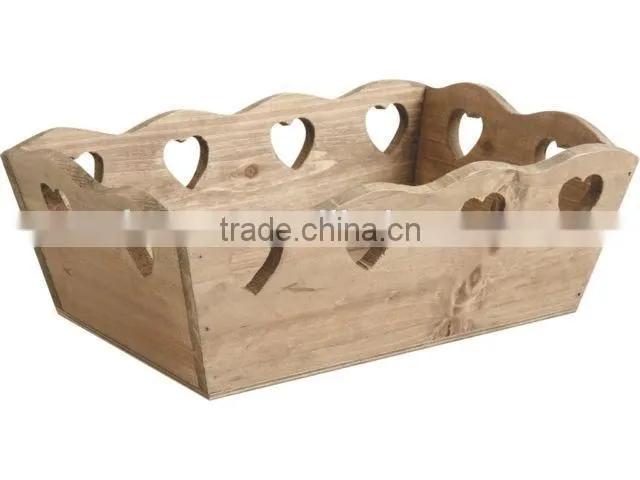 Wooden Storage Boxes Fruit Tray Vintage Look Box Table Storage Box