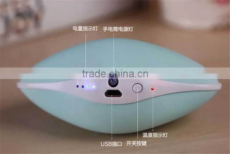Shell charge hand warmer Portable mini hand warmer Electric heating treasure with mobile power supply and electric torch