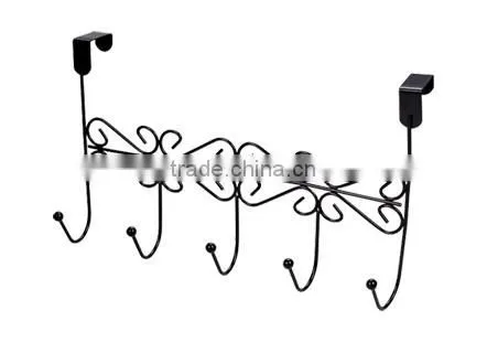 Five-Hook Flower Pattern Over The Door Hook