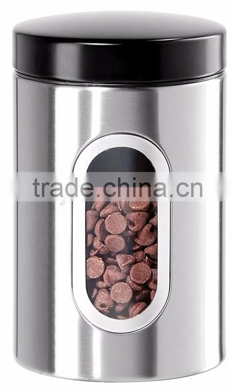 Amazon Top Sale Stainless Steel Highly Polished Tea Coffee Sugar Canisters