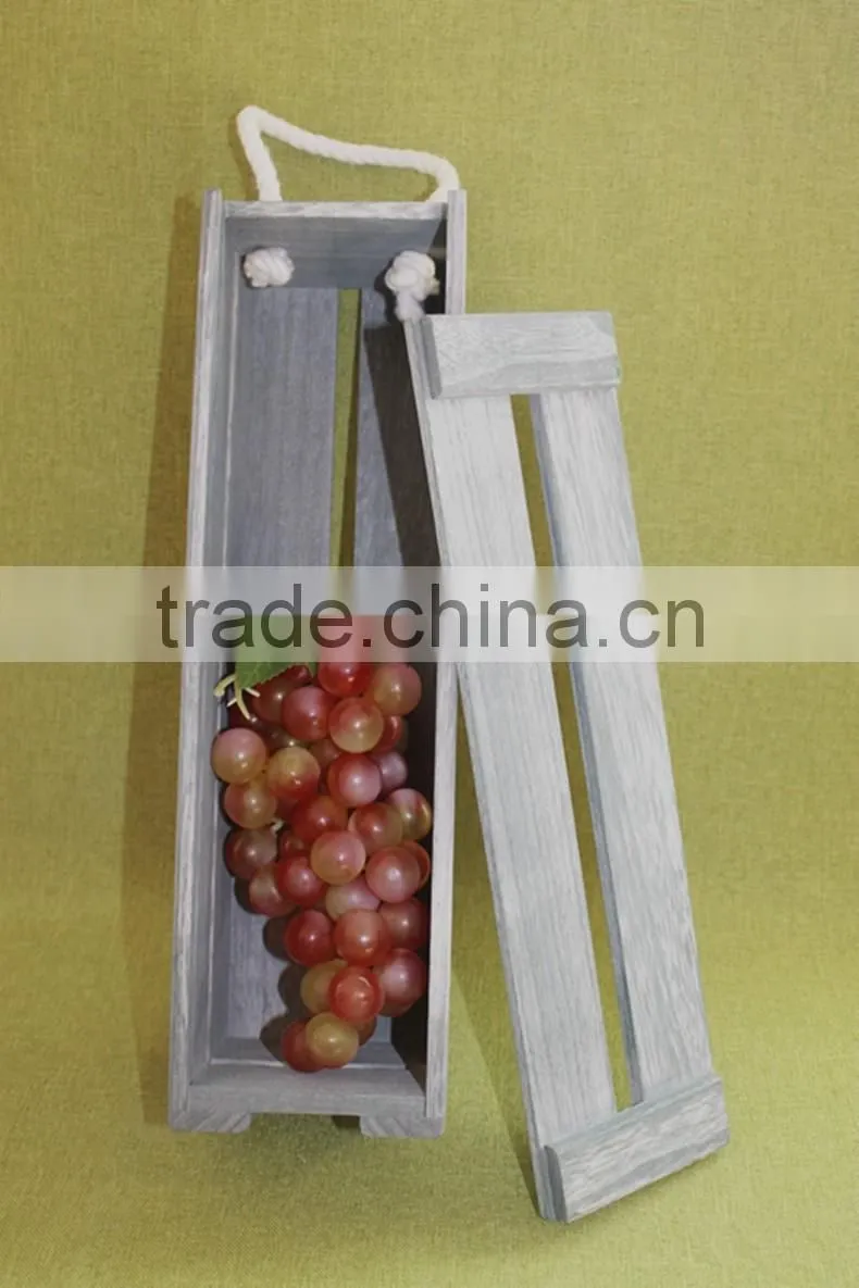 Vintage handmade cheap wooden wine bottle gift packing laths boxes with slide lid