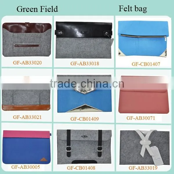 Fabric clutch pouch,new design felt clutch bag with PU leather