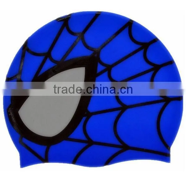 Children's cartoon Spider-Man shape children silicone swimming caps