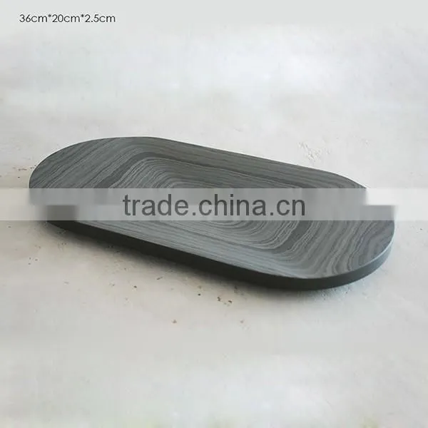 OEM Wholesale cheap oval cement concrete plate/ fruit tray with print