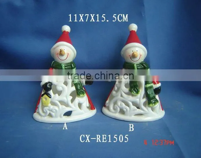 ceramic Christmas candle holder decoration -Ceramic Christmas Items