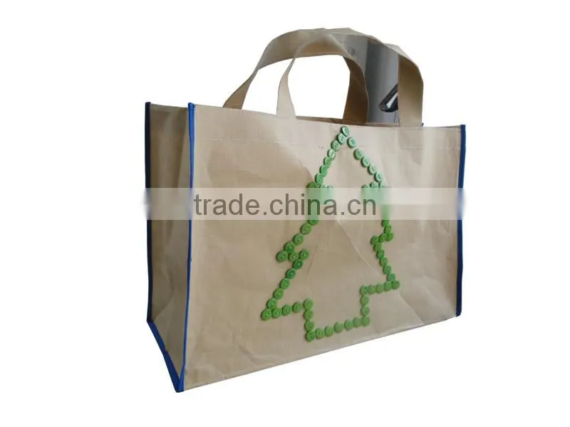free sample hande made warp and weft paper material new design custom restaurant branded retail paper kraft bag