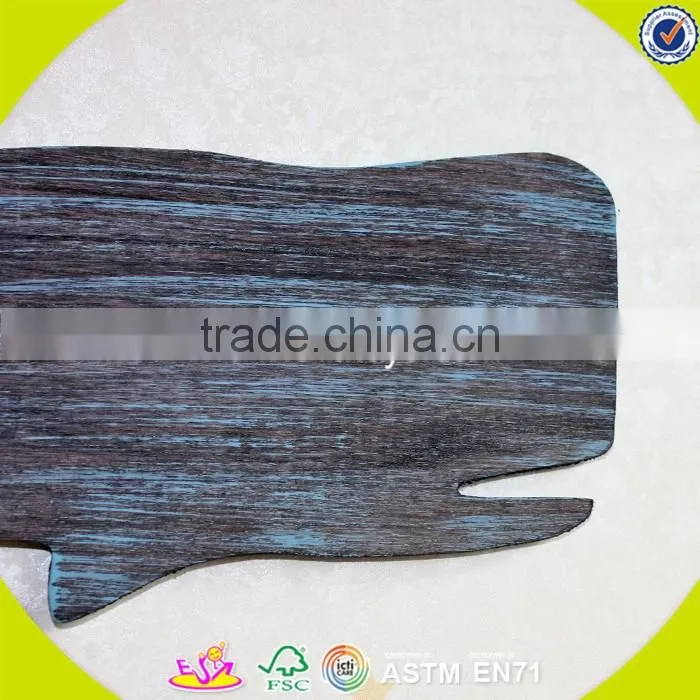2017 New design home decoration wooden wall decor top fashion whale shape wooden wall decor W09D017