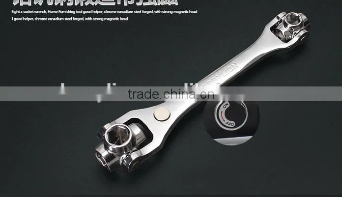 Berrylion Multipurpose Socket Wrench Mirror finished 8 in 1 Socket Wrench