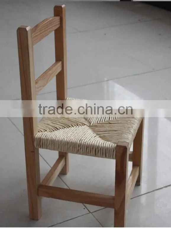 beautiful solid wood chair with ratten weave for children