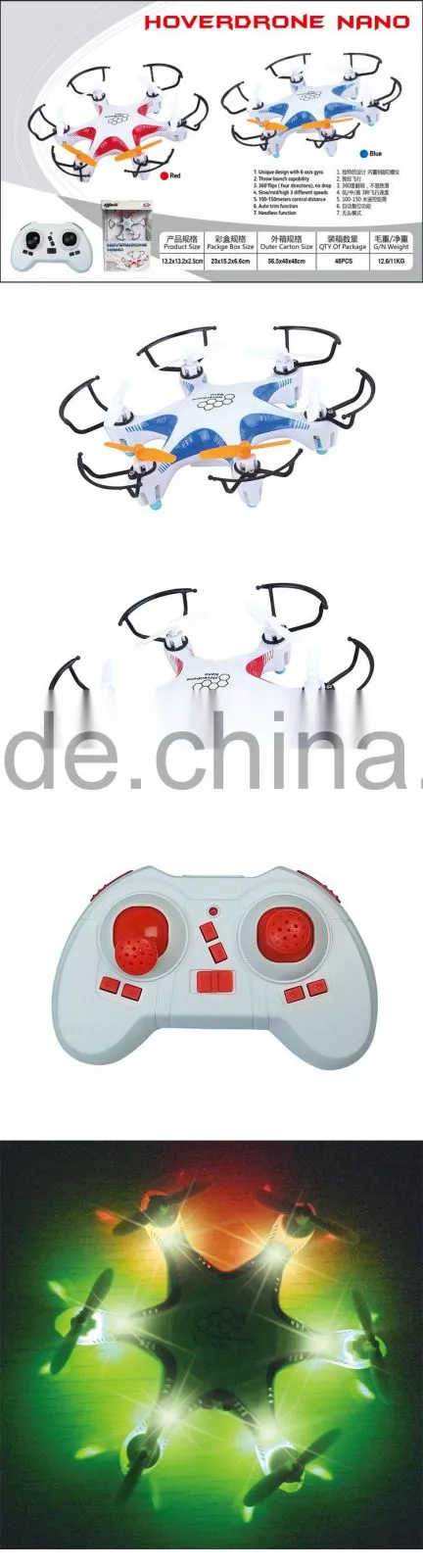 2.4G 6 axis hover drone with light