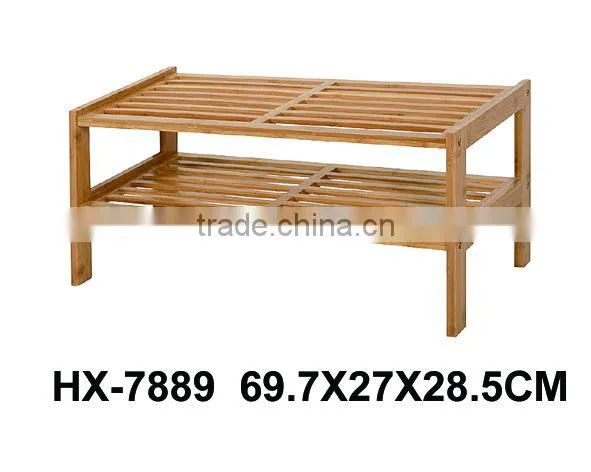 3 Tiers Bamboo Shoes Shelf with Umbrella Rack and Small Drawer