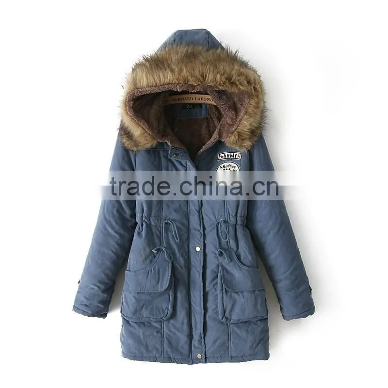 High Quality womens parka coat fur hood For Winters European Down Feather Overcoat