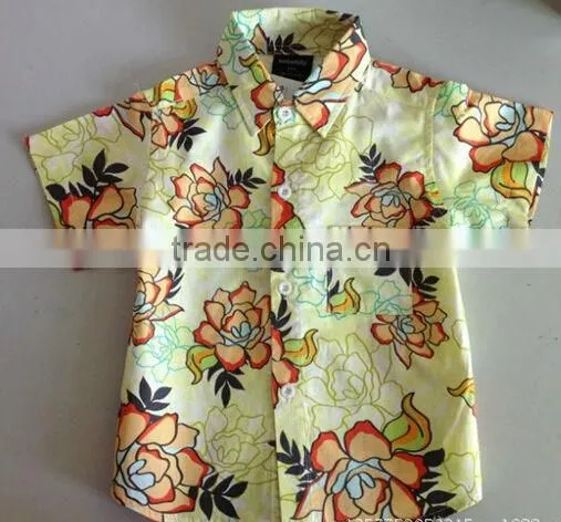 2014 Boys print shirts Hawaiian boys shirts