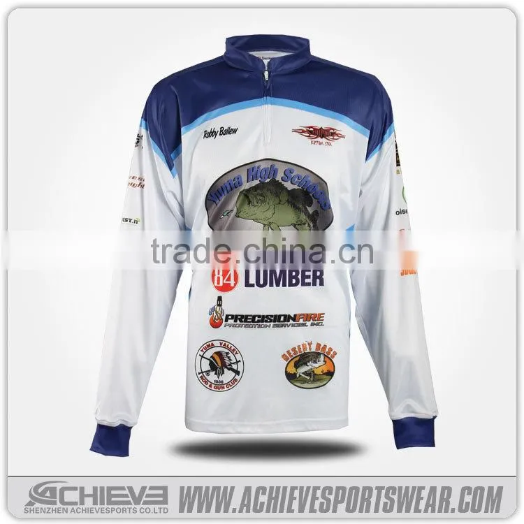 Custom made sublimation fishing shirts quick dry fishing jersey sportswear fishing shirts