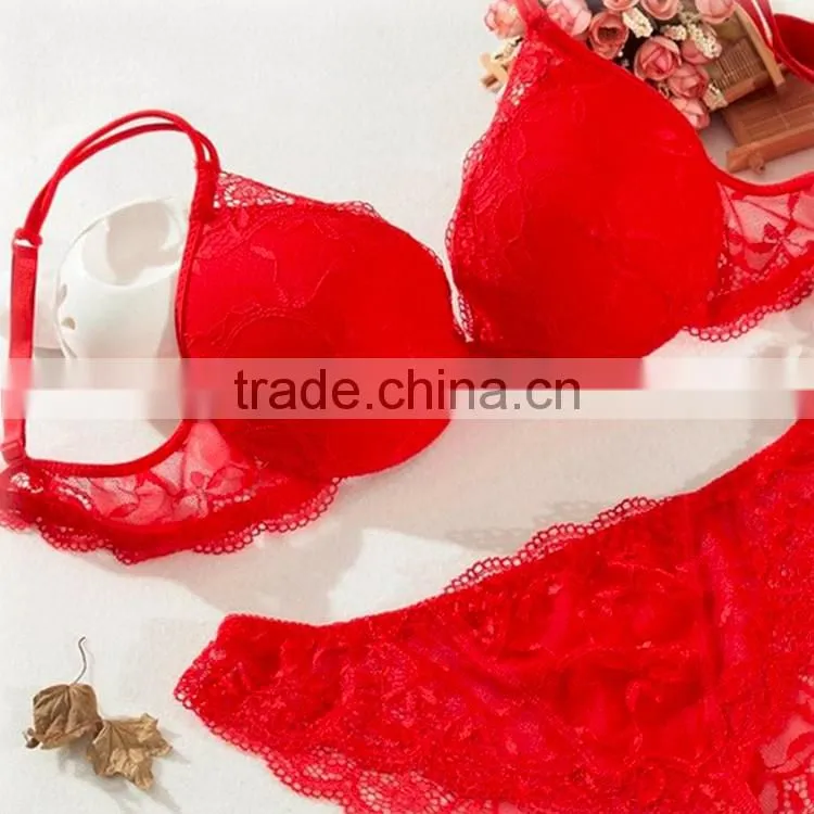 Mature women stylish lace underwire bra and panty set