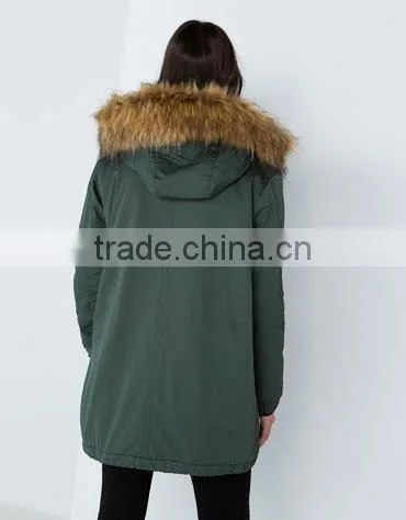 new style winter wholesale lady coat with big fur collar on h