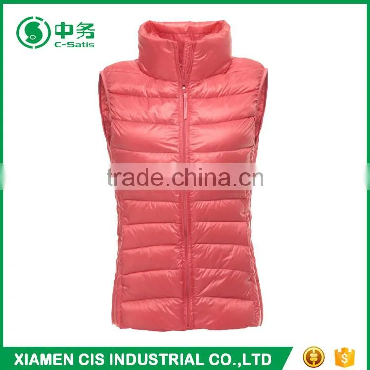 New Arrival Winter Ultralight Thin Stand Collar Women Duck Down Vest