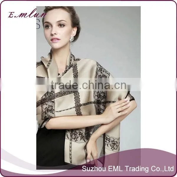 Wholesale fashion ladies handmade silk shawl/100% silk scarf/infinity scarf