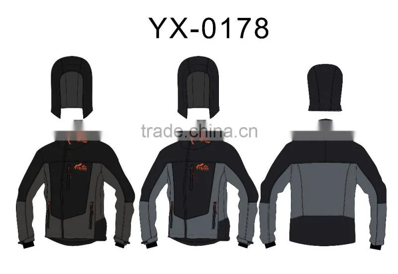 Gift to man tactical jacket with waterproof zipper hooded jacket