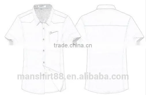 latest fashion short sleeve slim fit cotton oxford shirt