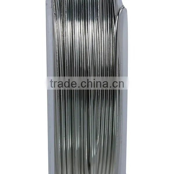 Copper Beading Wire Thread Cord Round Silver Tone 0.8mm Dia. , 2 Rolls