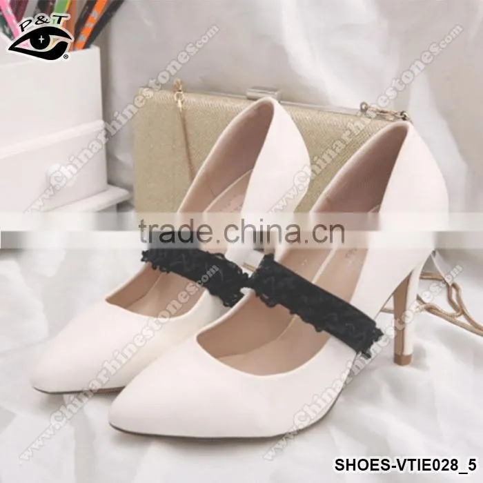 4 Colors Lace Ribbon Shoe Lace Elastic Straps For high heels