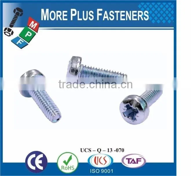 Made in Taiwan Carbon Steel Self Tapping Thread Rolling Tapping Screw Taptite Screw
