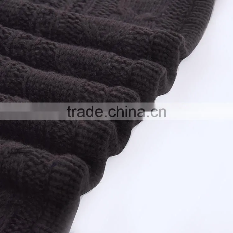 Wholesale acrylic crocheted kint double layer sherpa blanket