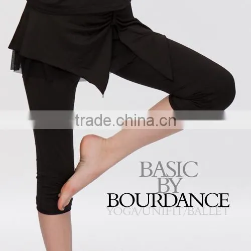 Girl casual asymmetric skirted pants