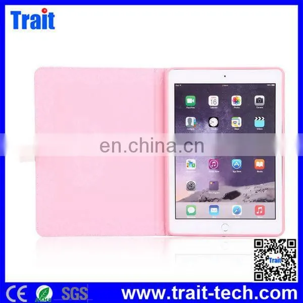 China New Design Popular Wallet Style Diamond Studded Magnetic Buckle Stand for ipad air 2 leather case wholesale