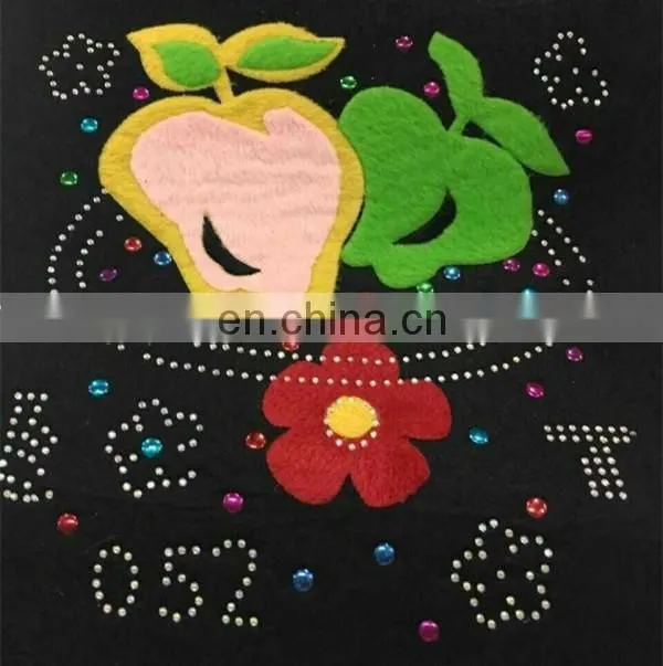 Cute Rhinestone Chenille Hot Fix Motif Embroidered Patches