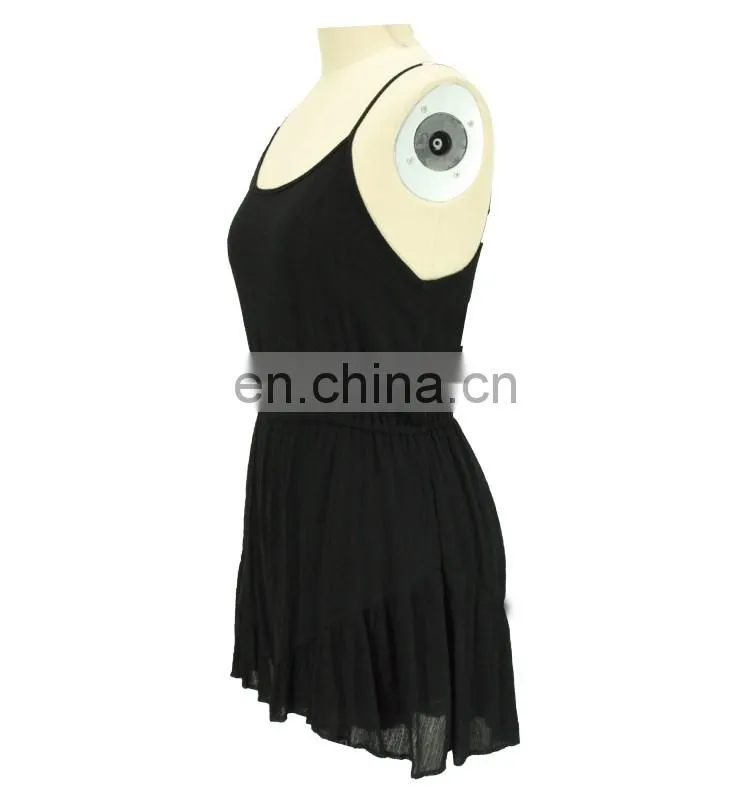 Hot Sale Sexy Summer Women Sleeveless Solid Black Thin Straps Jumpsuit