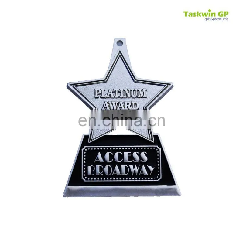 Hot sale star shaped metal medal trophy for promotional gifts