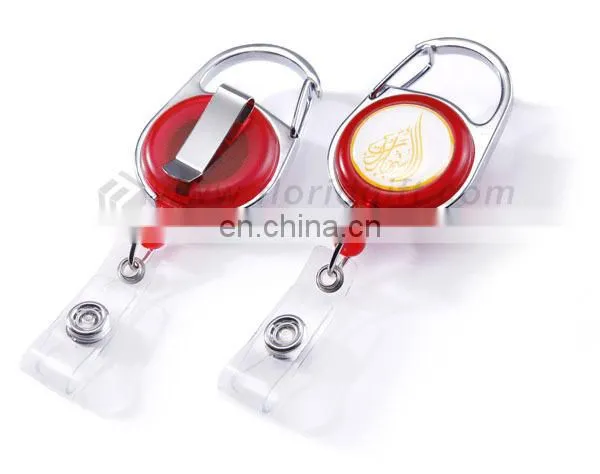Promotional plastic badge reel,customized logo retractable badge reel