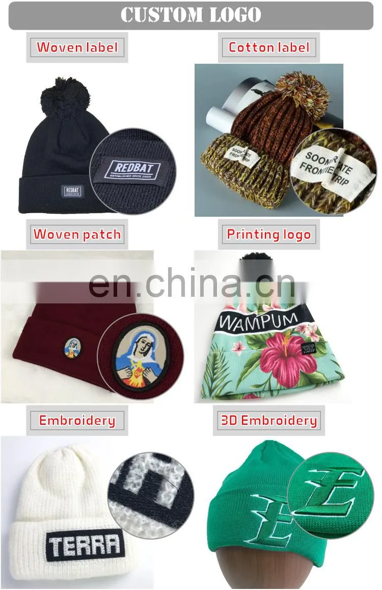 Wholesale men's merino wool knit beanie hat