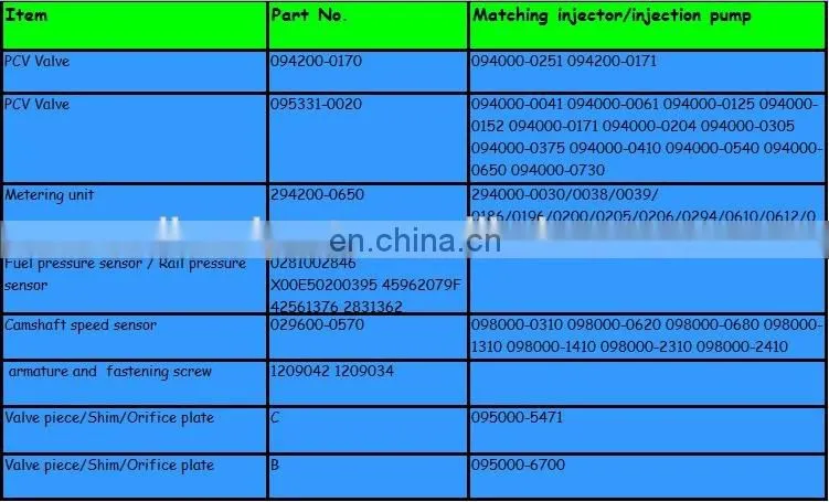095000 Injector Repair Kit 1209042 and Adjusting Nut 1209034