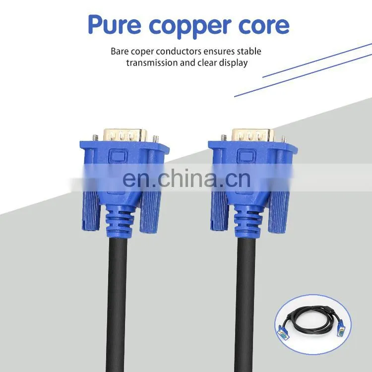 10m male to male vga 9pin cable specification WITHOUT screws