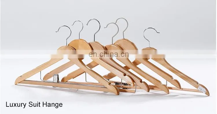Honeyson Hotel Anti Theft Wooden Clothes Coat Hanger Hot Sale