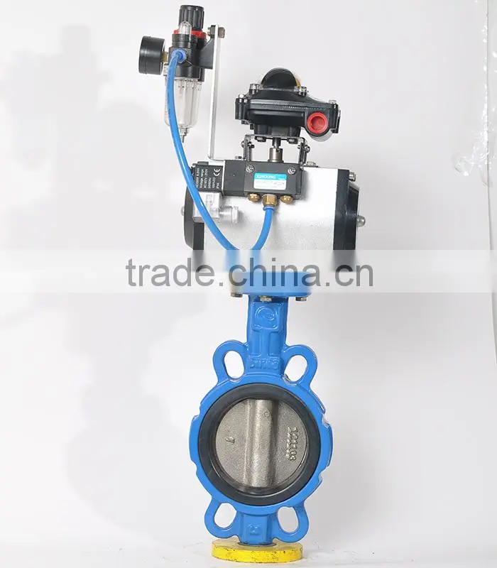 Wafer Type Pneumatic Actuators Ventilation Butterfly Valve