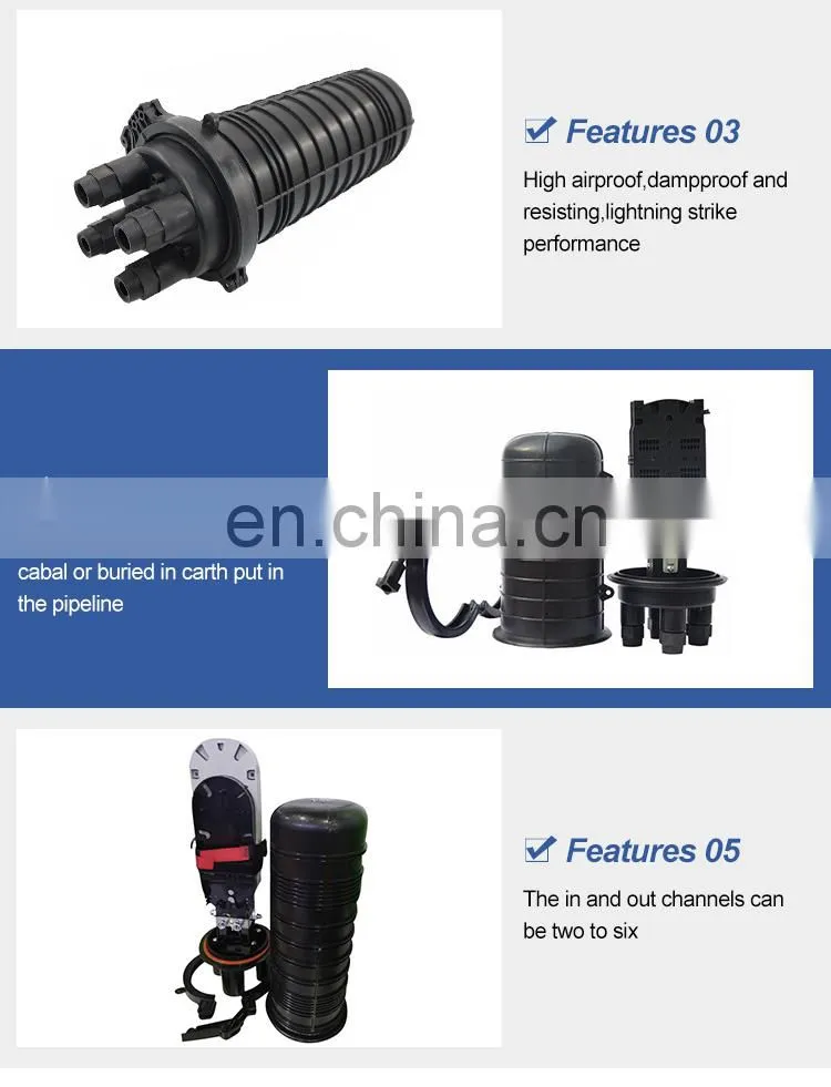 fiber Gpon network equipment optical splitter enclosure dome fiber optic splice closure