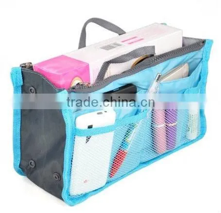 Travel multiple pockets easily move and rotate nylon cosmetic bag