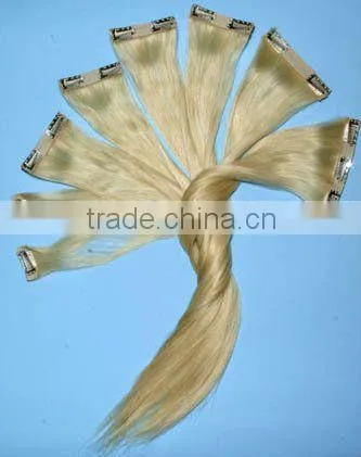 100% human clip on hair, different length and color, clips no painting off
