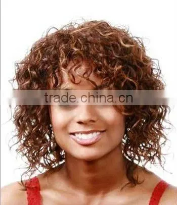 20" natural color Brazilian Virgin Hair Curly Silk Top Full Lace Wig